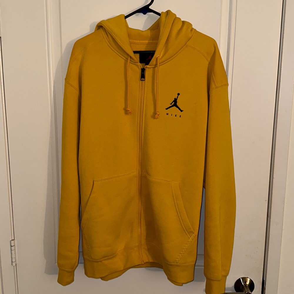 Jordan Men’s Yellow Zip-Up Hoodie Sweatshirt